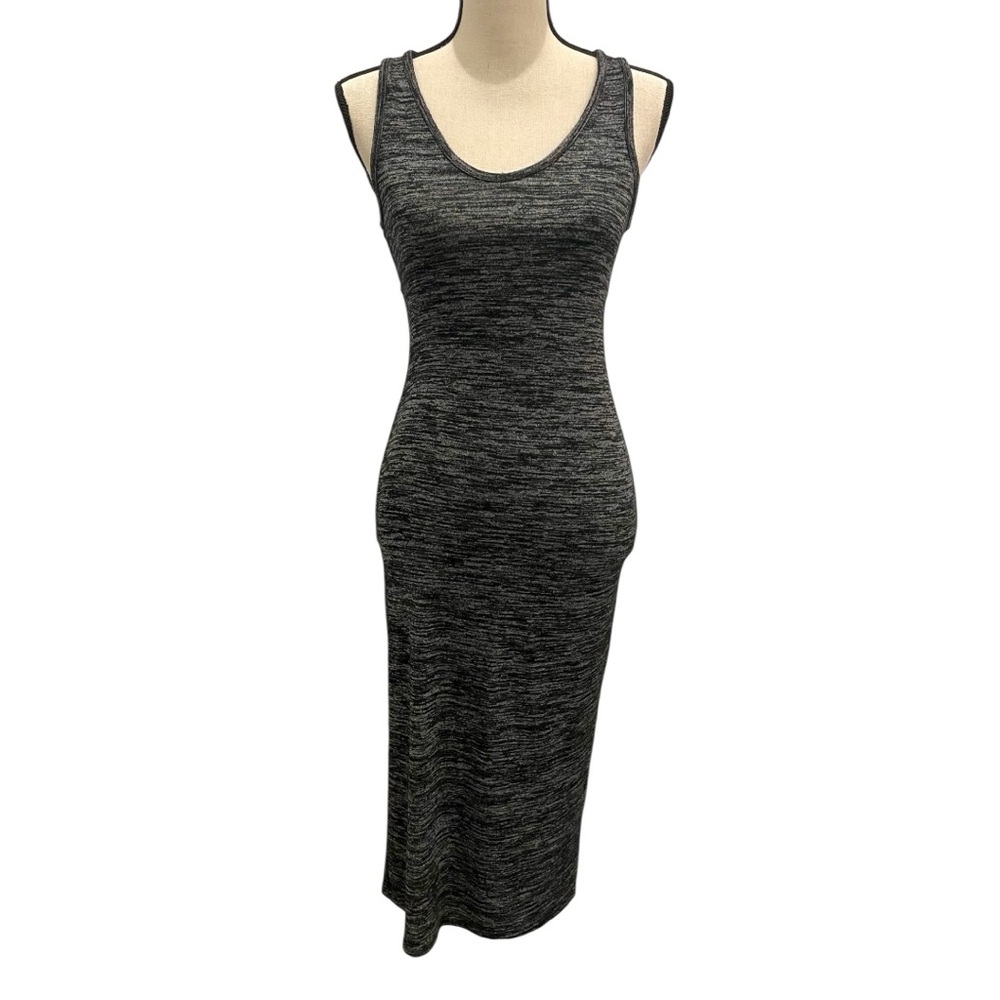 Leith Cross Back Charcoal Gray and Black Dress